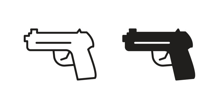 Pistol icon template color editable. for graphic and web design.