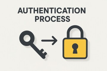 Visual Representation of the Authentication Process with Key and Lock Symbols