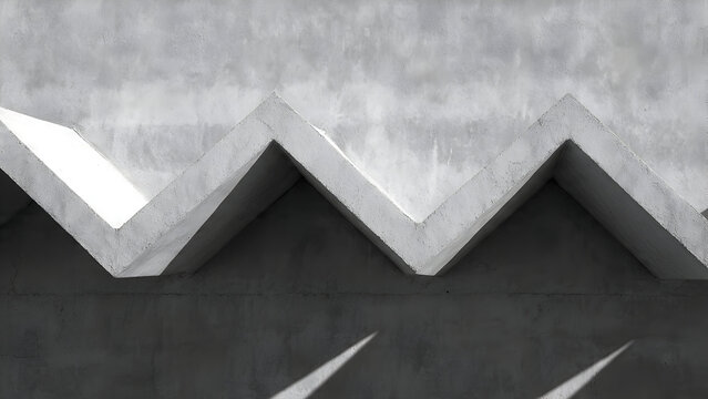 A simple sloping rooftop generating symmetrical V-shaped shadow patterns in midday hard light