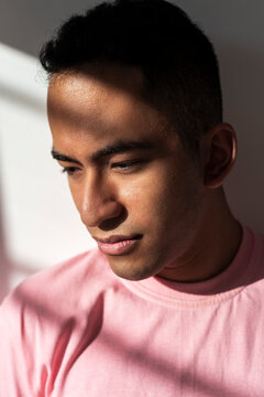 Calm man contemplating subtle inner balance