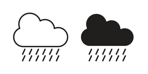 Rainy Day icon template color editable. for graphic and web design.