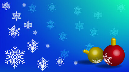 christmas balls on blue background