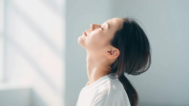 リラックスして自律神経を整える日本人女性