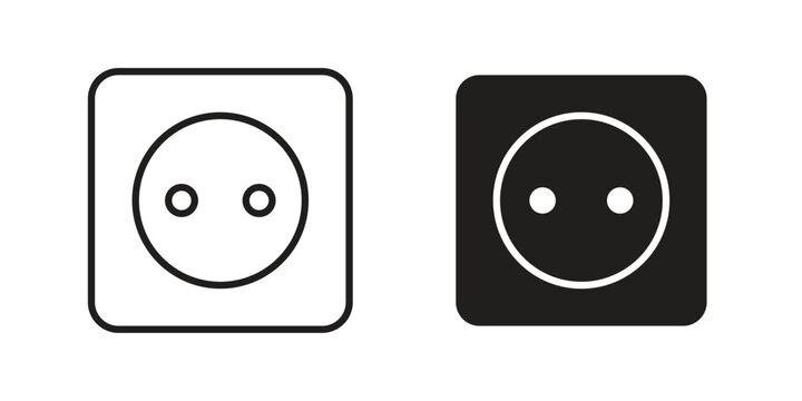 Round socket icon template color editable. for graphic and web design.