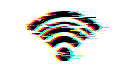 Glitching Wi Fi signal icon isolated on white background