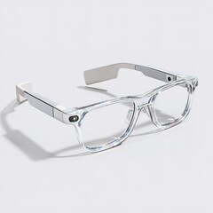 Clear eyewear displayed on a simple background showcasing modern design and innovative features for everyday use