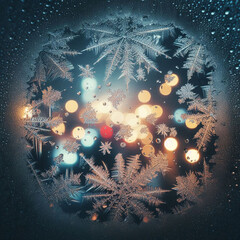 ガラスに咲く氷の花