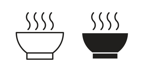 Soup bowl icon template color editable. for graphic and web design.