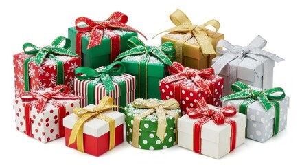 christmas gift boxes with ribbon