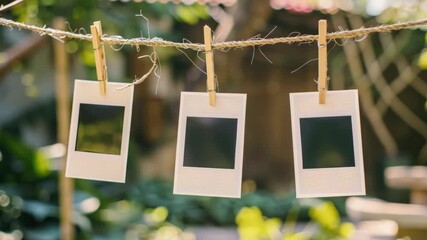 A line of s hanging outside to dry