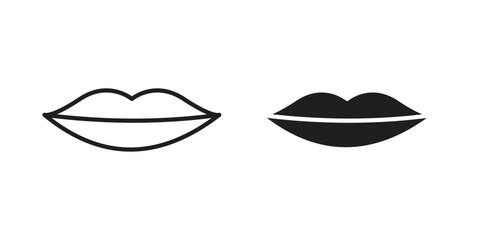 Thin lips icon template color editable. for graphic and web design.