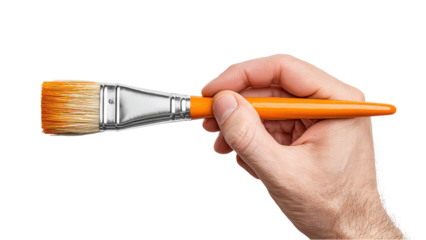 Hand Holding Paintbrush: Painting and Creativity Concept