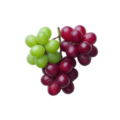 Fototapeta premium Green grape red grape fresh fruit juicy healthy snack isolated on white natural sweet organic bunch