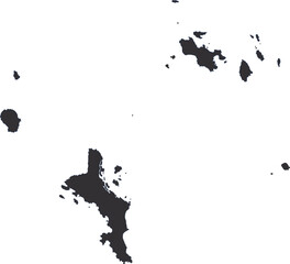Seychelles map silhouette vector illustration of island country in the Indian Ocean isolated on white background