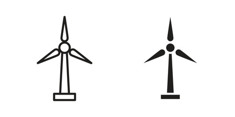 Wind turbine icon template color editable. for graphic and web design.