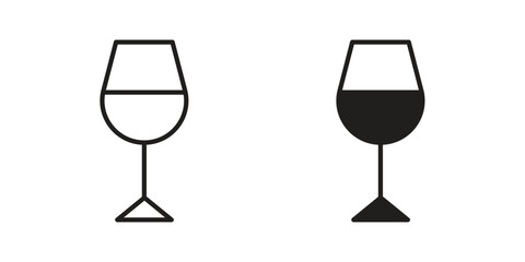 Wine glass icon template color editable. for graphic and web design.