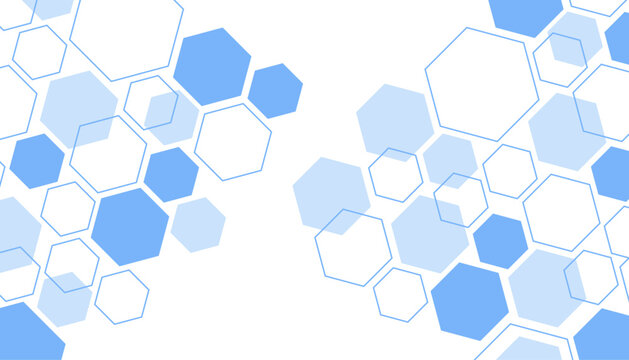 Abstract blue hexagon shape for frame illustration design