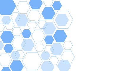 Abstract blue hexagon shape for frame illustration design