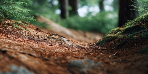 Fototapeta premium Dirt path with a few trees in the background