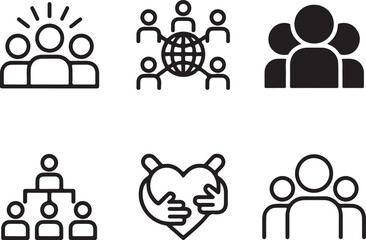 Teamwork and Collaboration Icon Set