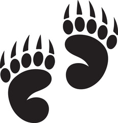 Vivid Bear Paw Prints with Prominent Claws, Symbolizing Wilderness and Animal Tracks