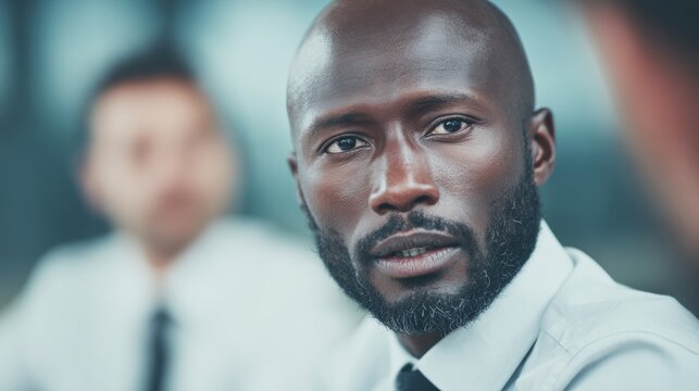Confident business meeting with engaged participants in a modern office setting