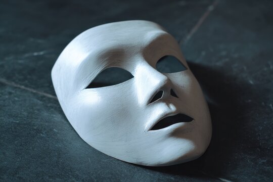 White Mask on Dark Surface