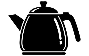 Classic Black Silhouette Teapot or Kettle Icon. Minimalist Flat Vector Design for Kitchen, Hot Drinks, and Beverage Concepts.