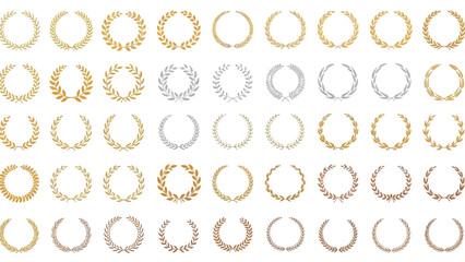 Diverse Collection of Ornamental Laurel Wreaths for Design Elements and Vector Art