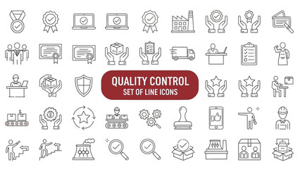 Quality Control Icon Set Line Icons for Business, Verification, and Assurance