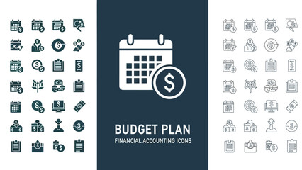 Budget Planning Icons Streamlined Financial Accounting Symbols for Success