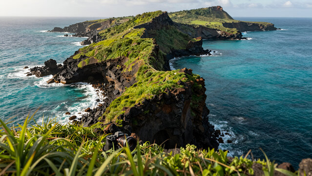 Dramatic Coastline Aerial View