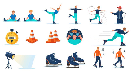 Collection of Ice Skating and Sports Icons