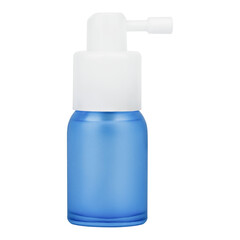 Medical spray in a blue bottle isolated on white background