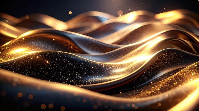 Abstract gold waves background dynamic abstract background featuring flowing golden waves creating luxurious and elegant visual appeal