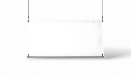 Blank white hanging sign with clean minimalist design, perfect for marketing, advertising, business presentations, digital mockups, and creative commercial use.