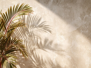 Palm Leaf Shadow on Cream Wall