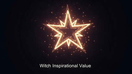 Glowing star shape with sparkles on a dark background