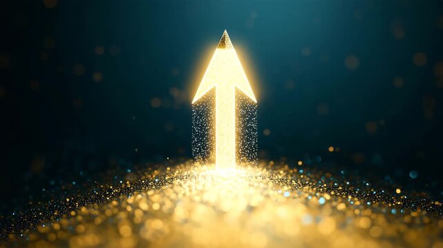 黄金の矢で表現した成長と飛躍の象徴イメージ