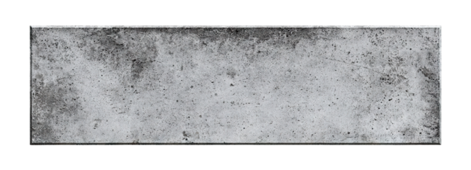 Rectangular concrete block nameplate mockup, isolated on transparent cutout background