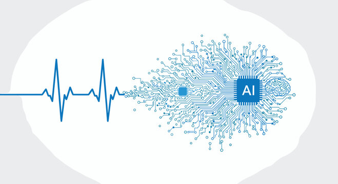 Artificial intelligence transforming healthcare with advanced data analysis, Generative AI.