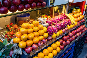 Colorful fruit display in Grand Bazaar of Istanbul showcasing traditional Turkish market culture