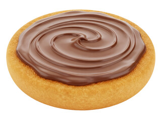 Delicious cookie with chocolate topping isolated PNG, sweet treat on transparent background for dessert and snack designs