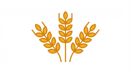 Illustration of golden wheat ears logo