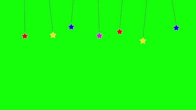Swinging Gold and Red Stars Decorations Alpha Ready