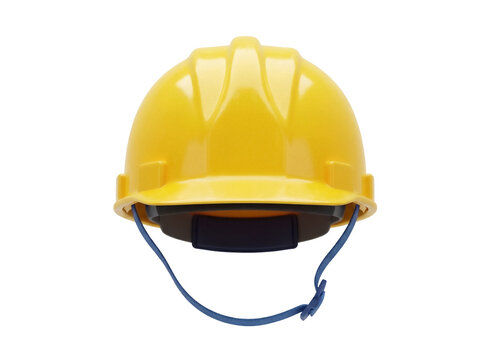 Yellow hard hat isolated PNG, construction worker safety helmet for building site and industrial protection on transparent background
