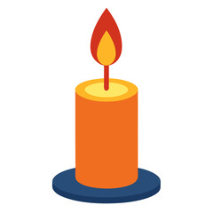 burning candle in a candlestick