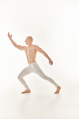 Vivid display of acrobatic skill and youthful energy showcased in dynamic pose