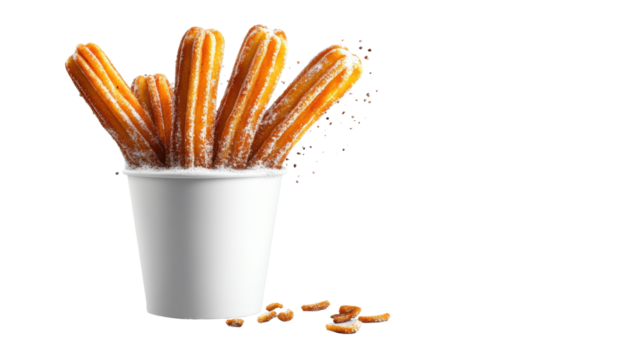 Delicious Churros with Sugar on Transparent Background