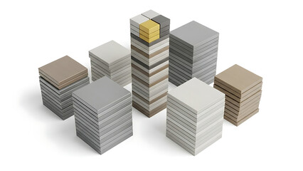 Variety of brick and stone samples for building and construction projects